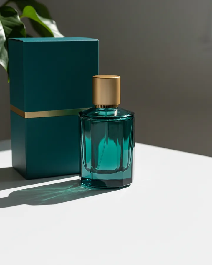 A perfume bottle and its box